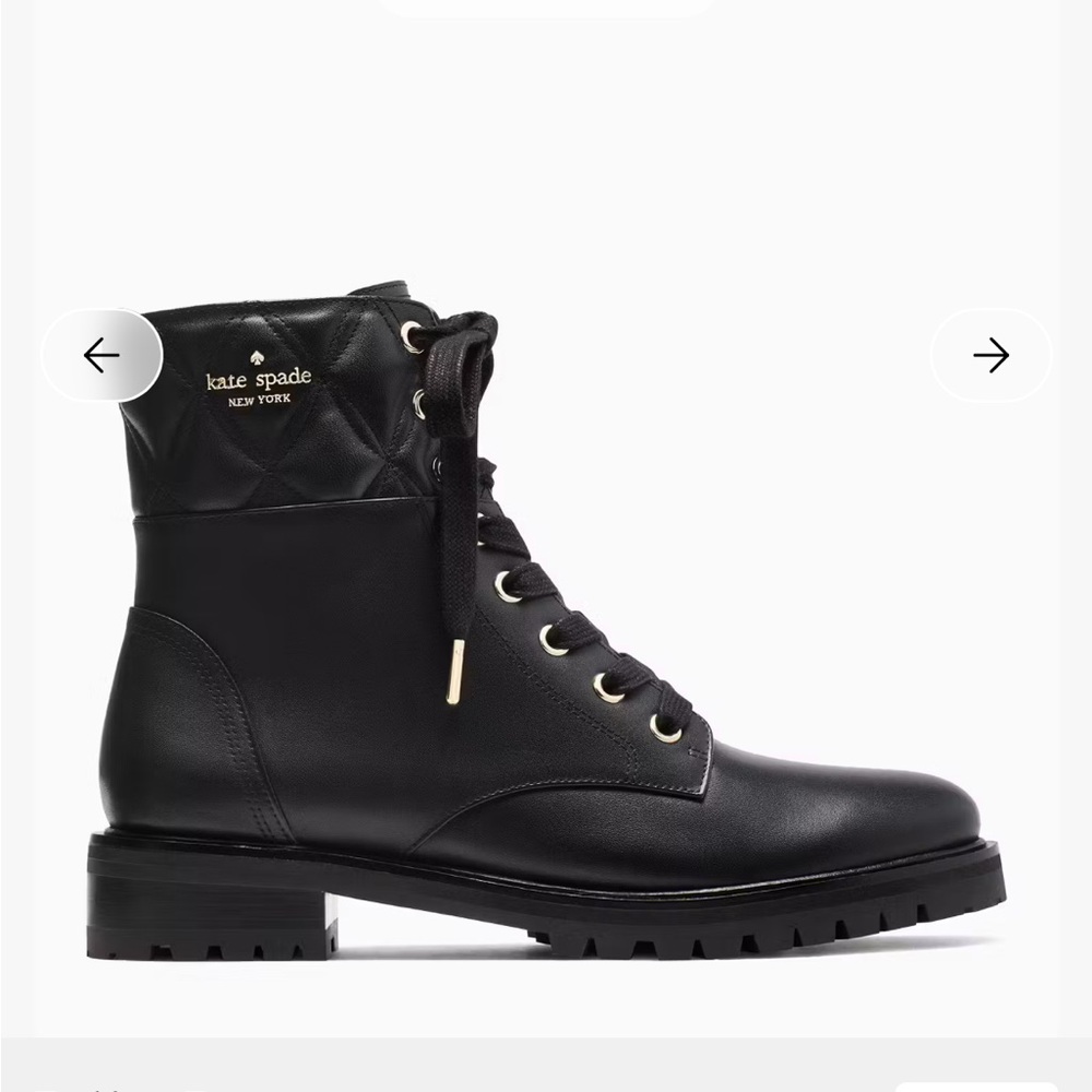 Kate Spade Black Leather Lace-Up Boots 9B